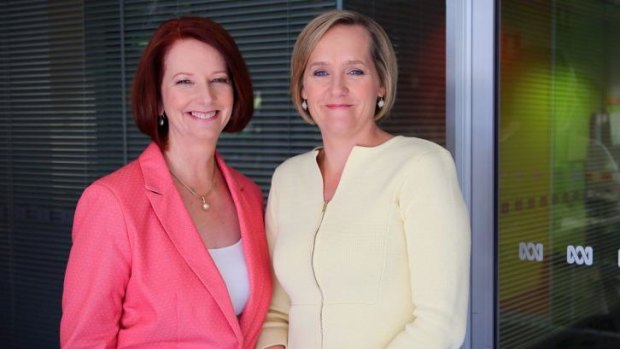 Former prime minister Julia Gillard and <i>The Killing Season</i> presenter Sarah Ferguson.