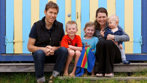 Last hope: Nick Auden and wife Amy and their children, Lachlan, 7, Hayley, 5, and Evan, 1.