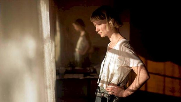 Mia Wasikowska on set during shooting for her chapter, <i>Long, Clear View</i>.