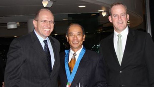 Chris McCluskey, QRC Chairman, Fred Ng, Zen Owner, and Don Stewart, QRC CEO at the launch of Zen Central, Brisbane.