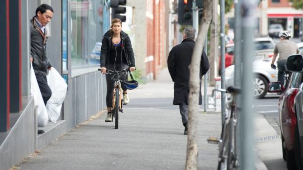 Cyclist numbers along Wellington Street, Collingwood, have been rising 20 per cent every year since 2004.