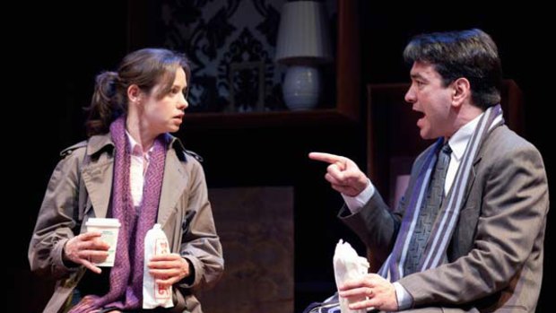 Kate Atkinson and Alex Papps in <i>Becky Shaw</i>. The acting is polished and nuanced.