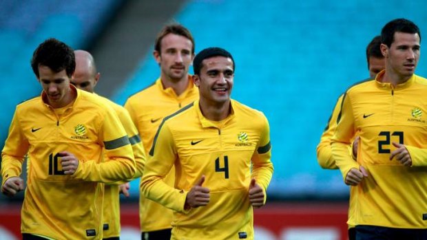 Keeping calm: The Socceroos are confident going into Tuesday's match.