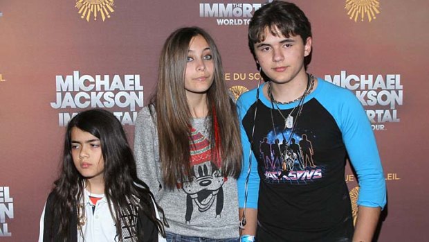 The Jackson children ... (left to right) Blanket, Paris Jackson and Prince in Los Angeles in January.