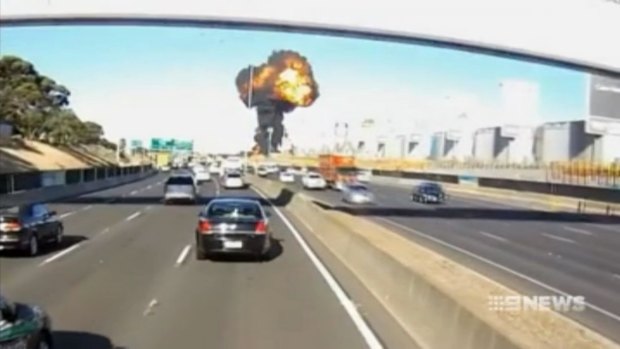 Footage from a motorist's dash cam captured the Essendon crash.