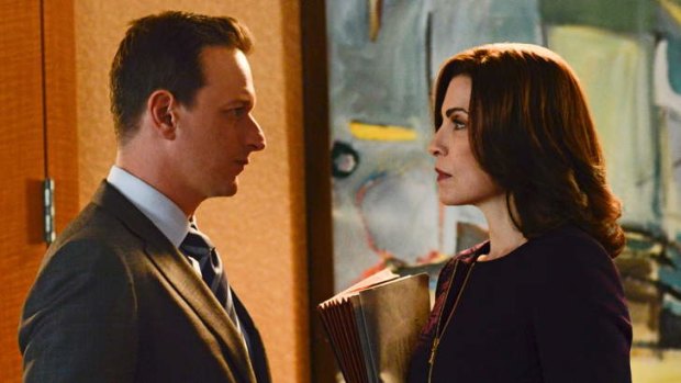 Legal high: Julianna Margulies and Josh Charles in <i>The Good Wife</i>.