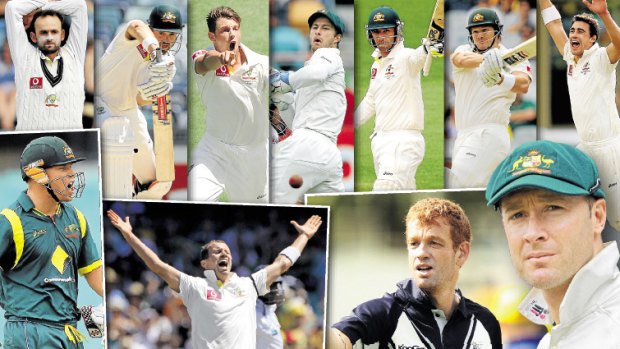 If only (clockwise from top left): Nathan Lyon, Ed Cowan, James Pattinson, Matthew Wade, Phil Hughes, Shane Watson, Mitchell Starc, Michael Clarke, Andrew McDonald, Peter Siddle and David Warner. Pictures: Getty Images, AP, Sebastian Costanzo, Brendan Esposito, Wayne Hawkins.