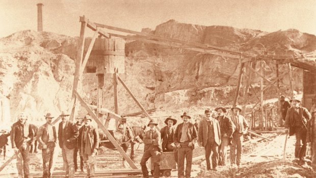 The gold rush in full swing at the Black Hill Mine in Ballarat.
