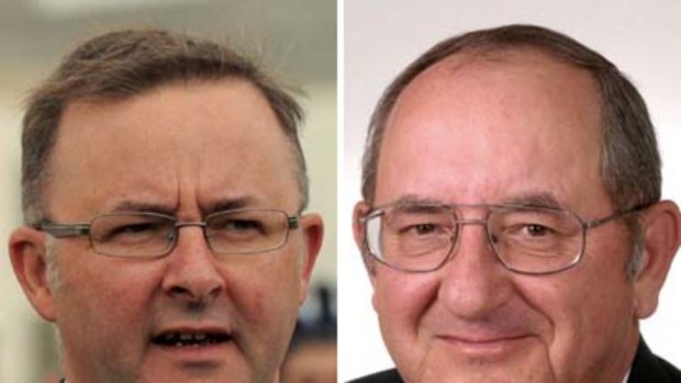 Change of mind ... Alex Somlyay (right) and Anthony Albanese.