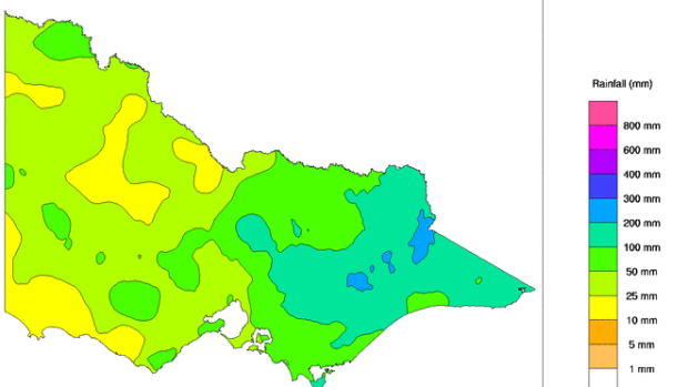 Rainfall, Victoria, January 2016
