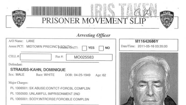 In jail ... former IMF chief Dominique Strauss-Kahn was picked out in a police line-up before being taken to Rikers Island, New York's main prison facility.