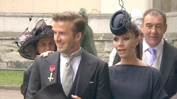 Soccer star David Beckham and his wife, Victoria.