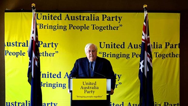 Ironic: Clive Palmer claimed 'Anyone in Australia is welcome to join' his United Australia Party.