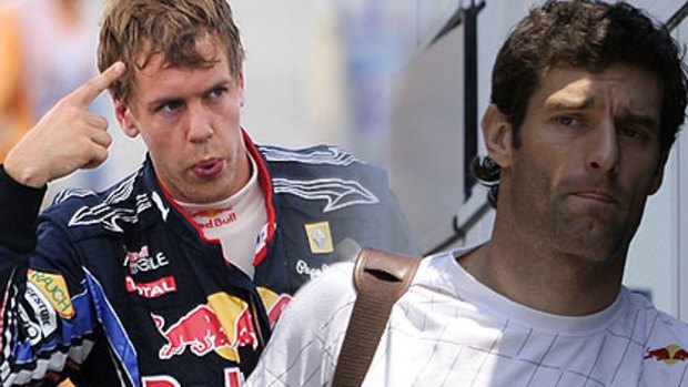 Teammates with a grudge ... Vettel and Webber.