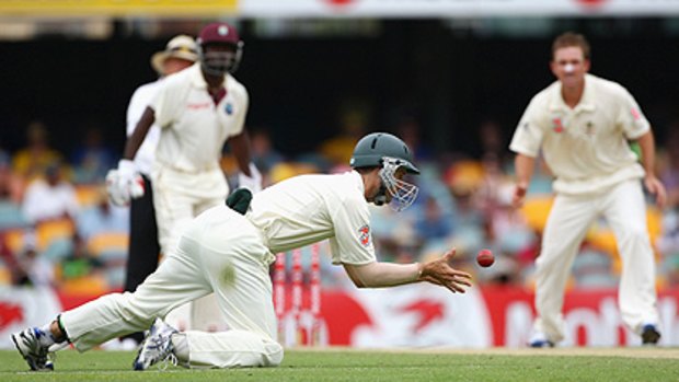 Simon Katich catches out Jerome Taylor today.