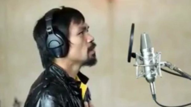 Manny Pacquiao in a still from the official YouTube clip for 'Lalaban Ako Para Sa Filipino' (I Will fight for Filipinos').