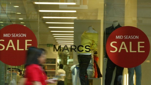 Myer swooped on popular brands Marcs and David Lawrence, which collapsed in February.