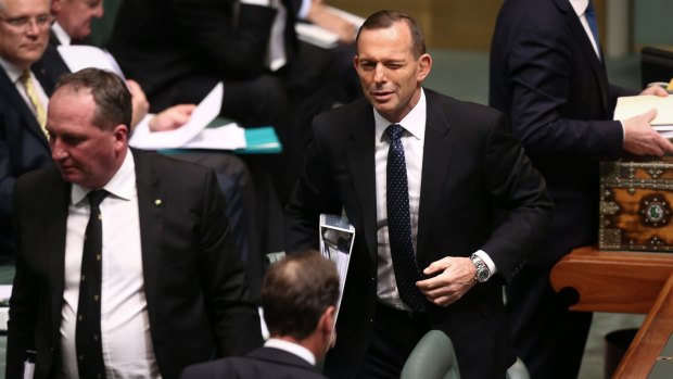 A wink from former Prime Minister Tony Abbott. 