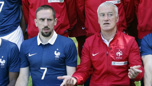 Franck Ribery, left, and head coach Didier Deschamps, pictured this week in Paris.