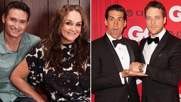 Dave Hughes and Kate Langbroek, and Andy Lee with Hamish Blake.
