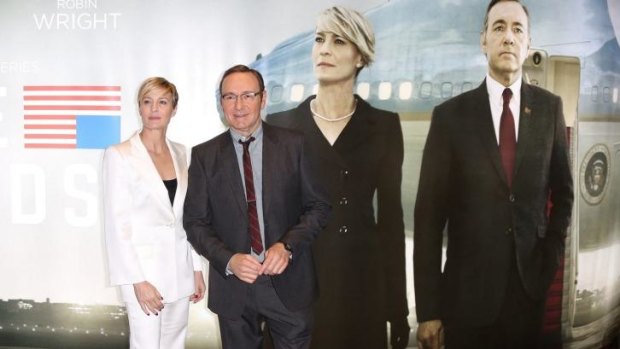 Actors Kevin Spacey and Robin Wright at the <i>House Of Cards</i> season 3 world premiere in London.