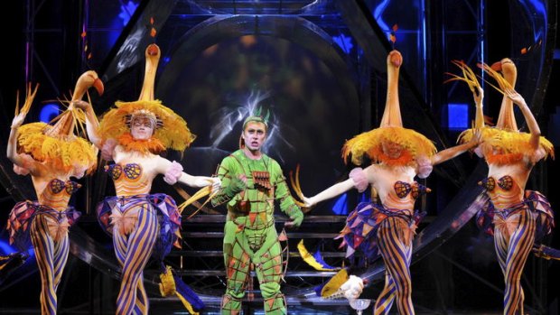 Andrew Jones (centre) as Papageno in Opera Australia's production of <i>The Magic Flute</i>.  The work contains riddles that have intrigued people for centuries.