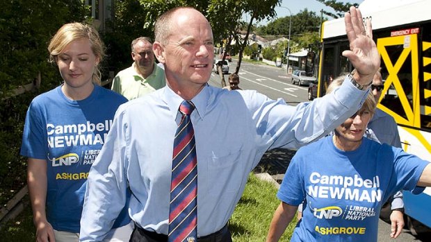 LNP leader Campbell Newman hits the streets in Ashgrove.