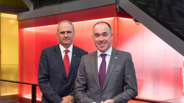 NAB chairman Ken Henry (left) and chief executive Andrew Thorburn.