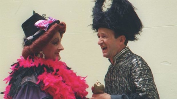From the past: Garry McDonald and Paul Blackwell in the pantomime Alladin at the State Theatre two decades ago. 