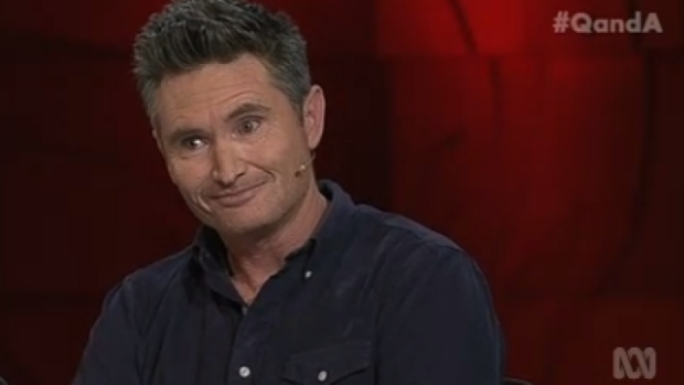 Getting serious: Comedian and broadcaster Dave Hughes discusses his experiences with drinking, marijuana and depression on ABC's <i>Q&A</i>.