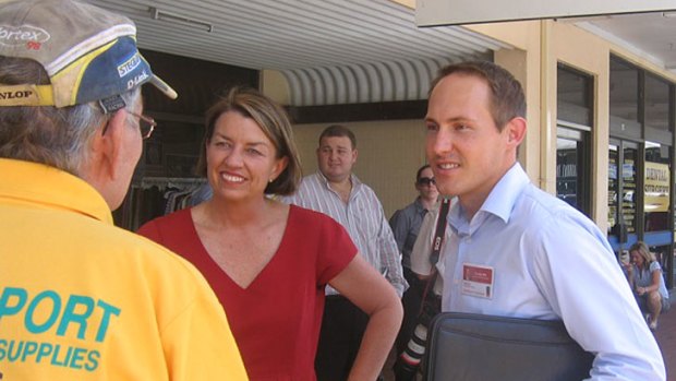 Happier times: Curtis Pitt on the campaign trail with Anna Bligh in 2009.