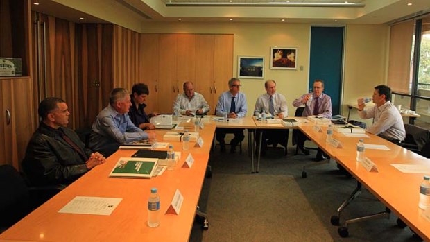 Game changers &#8230; rugby league's new independent commission met for the  first time at NRL headquarters despite the stand-off over News Ltd's no-competition clause.