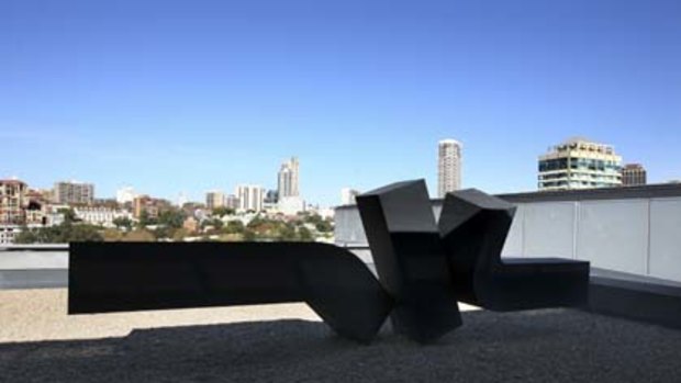 Obliterated from public view ... despite his international fame, Clement Meadmore's twisting, abstract sculpture on the Art Gallery of NSW roof is almost impossible to see.