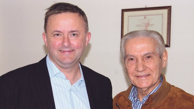 Anthony Albanese with is father, Carlo Albanese, in Barletta, Italy.