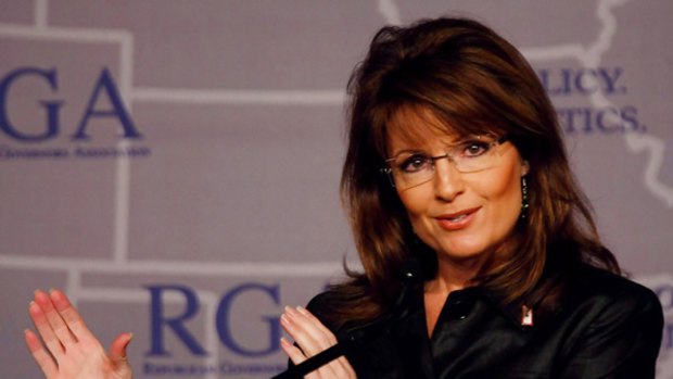 Sarah Palin delivers her speech in Miami.