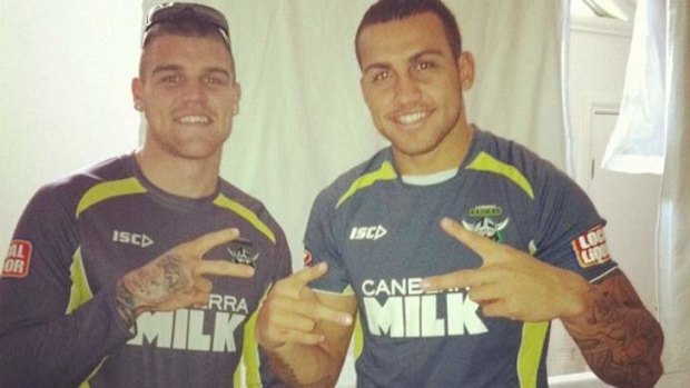 Booze brothers: Josh Dugan and Blake Ferguson.