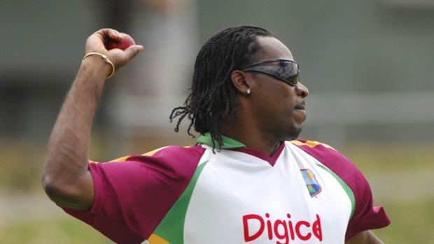 West Indies skipper Chris Gayle trains yesterday ahead of the opening Test against Australia in Brisbane today.