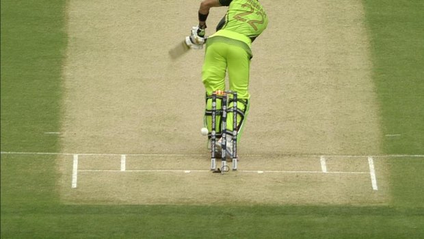 The leg bail lit up but Misbah-ul-Haq was not out.