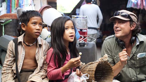 Young talent: Kim Mordaunt, right, cast Sittiphon Disamoe and Loungnam Kaosainam in the <i>The Rocket</i>.