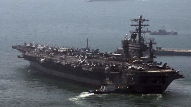 The US nuclear-powered aircraft carrier USS Nimitz is heading west toward the Red Sea as the US prepares for a possible strike on Syria.