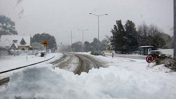 Blanket of snow ... roads were treacherous in Christchurch this morning.