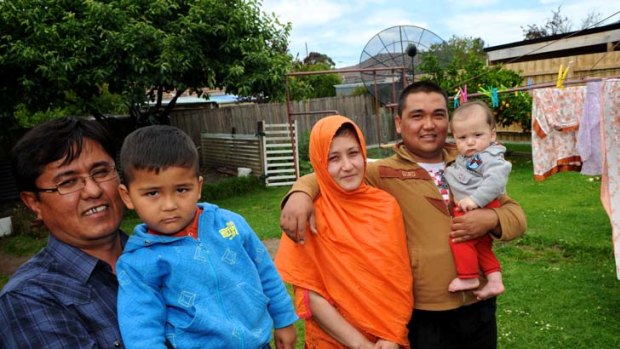 Looking forward ... Mohammad Dostizada, left, and his nephew Mohammad Taous, his wife Alia and their children Shandwar and Zulqarnain.