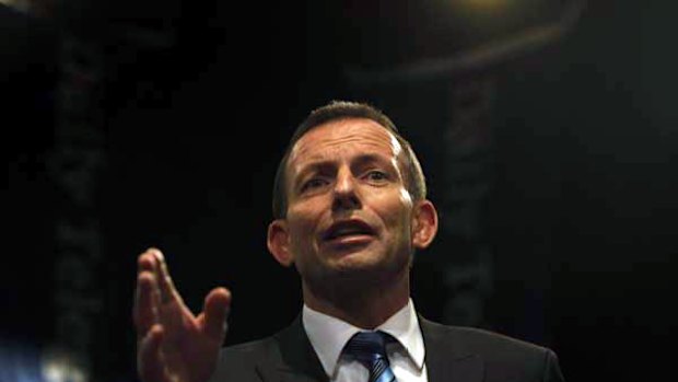 Opposition Leader Tony Abbott holds a question and answer forum with 200 swinging voters at the Rooty Hill RSL last night.