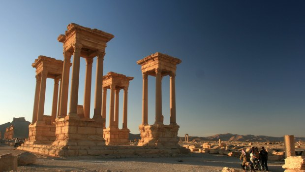 Some of the ruins of the ancient city of Palmyra.