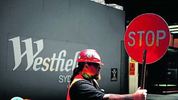 Westfield's Sydney CBD shopping centre is going up, but the group's March quarter sales probably aren't.