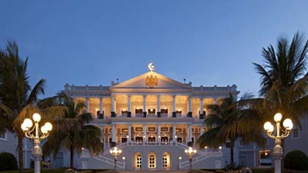 Heaven on Earth ... Falaknuma Palace's grand facade takes cues from 19th-century European designs.