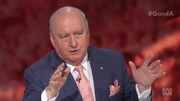 Charm offensive: Alan Jones on Q&A.