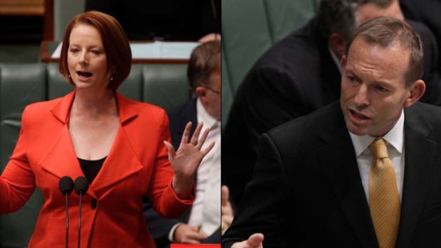 Prime Minister Julia Gillard and the Opposition Leader, Tony Abbott.