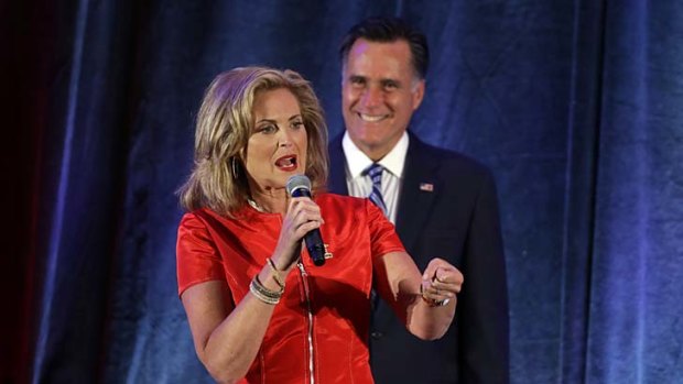 Under fire &#8230; Ann and Mitt Romney.