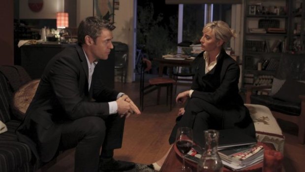 Rodger Corser and Asher Keddie in <i>Party Tricks</i>.